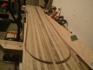 Split board core routered for polyurethane sidewall pour